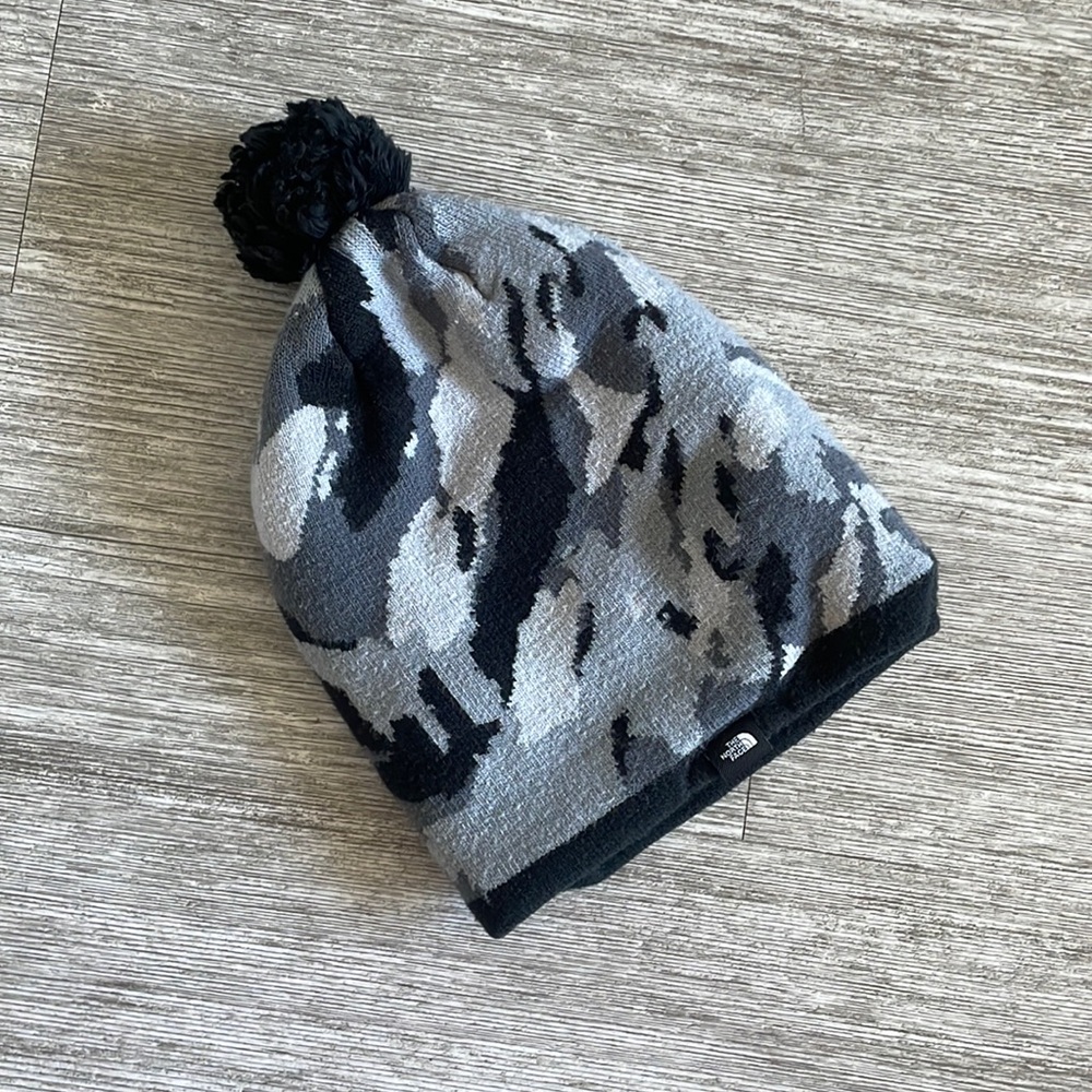 North Face Black Camo Beanie